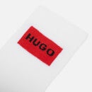 HUGO Bodywear Men's Ribbed Label 2-Pack Socks - White