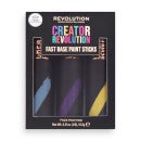 Creator Fast Base Paint Stick Set Cobalt, Purple, Yellow