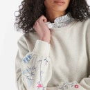 Barbour Marigold Embroidered Cotton-Jersey Overlay Sweatshirt - UK 8
