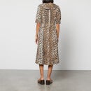 Ganni Leopard Cotton and Lyocell-Blend Denim Dress - EU 34/UK 6