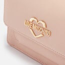Love Moschino Women's Heart Logo Flap Cross Body Bag - Pink