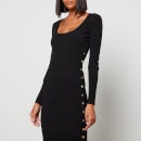 MICHAEL Michael Kors Women's Button Slit Midi Dress - Black