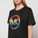 MICHAEL Michael Kors Women's Pride Rhinestone Rainbow Bf T-Shirt - Black - XS