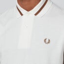 Fred Perry Men's Single Tipped Polo Shirt - Snow White/Dark Caramel - 40/L