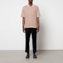 Fred Perry Men's Two Colour Texture Knit Short Sleeve Shirt - Ecru - M