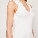 Helmut Lang Women's Rib V-Neck Dress - White - XS