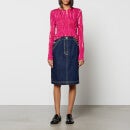 KENZO A-Line Denim Midi Skirt