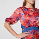 Hope & Ivy Odessa Lace-Trimmed Satin Midi Dress - UK 8