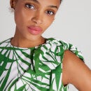 Kate Spade New York Women's Palm Fronds Knot Shoulder Dress - Bitter Greens - UK 6