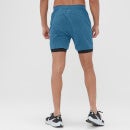 MP Men's Composure 5 Inch 2 In 1 Shorts - Teal Blue - XXS