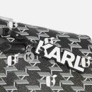 KARL LAGERFELD K/Ikonik Monogram Faux Leather Small Tote Bag