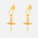 Vivienne Westwood Aleksa Gold-Tone Rosewater Pearl and Cubic Ziroconia Earrings