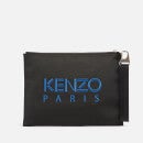 KENZO Large Kampus Embroidered Tiger Canvas Clutch