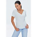 Basic Organically Grown Cotton V-Neck Tee - XS
