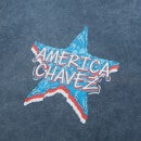 Marvel Dr Strange America Chavez Star Women's Cropped T-Shirt - Navy Acid Wash