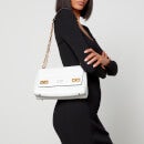 Guess Women's Katey Croc Flap Shoulder Bag - White