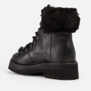 Grenson Nettie Shearling-Trimmed Leather Hiking-Style Boots