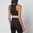Helmut Lang Cropped Ribbed-Knit Tank Top - XS