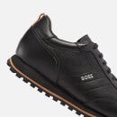 BOSS Parkour Runn Logo-Detailed Leather Trainers - UK 7