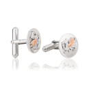 Welsh Dragon Silver Circle Cufflinks