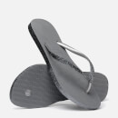 Havaianas Women's Slim Sparkle II Flip Flops - Steel Grey - UK 3/4