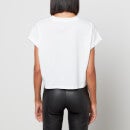Balmain Women's Ss Balmain Flock Detail Crop T-Shirt - White/Black - XS