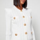 Balmain Women's Buttoned Knit Short Cardigan - White - FR 34/UK 6