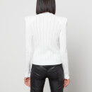 Balmain Women's Buttoned Knit Short Cardigan - White - FR 34/UK 6