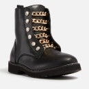 Kurt Geiger London Mini Bax Chain Leather Boots - UK 1 Kids