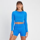 MP Women's Tempo Reversible Long Sleeve Crop Top - Electric Blue