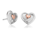 Tree of Life White Topaz Heart Stud Earrings