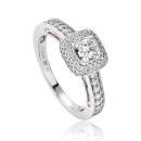 9ct White and Rose Gold Cecelia 30pt SI1 E Round Cut Diamond Engagement Ring - Size S