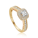 9ct Yellow and Rose Gold Cecelia 30pt VS2 D Princess Cut Diamond Engagement Ring - Size T