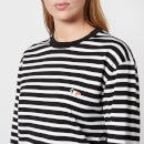 Maison Kitsuné Women's Tricolor Fox Patch Classic Marin T-Shirt - Black Stripes - S