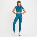 MP Women's Tempo Wave Seamless Crop Top - Teal Blue - XS
