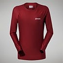 24/7 Long Sleeve Tech T-Shirt für Damen - Dunkelrot