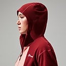 Women's Belleview Fleece Hooded Jacket - Dark Red/Pink