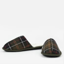 Barbour Maddie Tartan Jersey and Faux-Fur Blend Slippers
