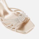 Dune Marvella Crystal-Embellished Metallic Leather Heeled Sandals - UK 3