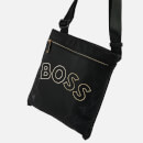 BOSS Catch Logo-Print Canvas Messenger Bag
