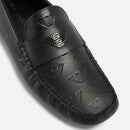 Emporio Armani Eagle Print Leather Driving Shoes - UK 7