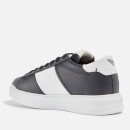 Emporio Armani Side Stripe Low Top Leather Trainers - UK 7