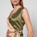 Never Fully Dressed Women's Olive And Gold Jacquard Wrap Top - Multi - S