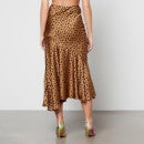 Never Fully Dressed Mya Leopard-Print Satin Maxi Skirt - UK 8