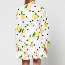 Never Fully Dressed Lemon Cha Cha Printed Cotton-Poplin Mini Dress - UK 6