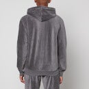 Emporio Armani Logo-Embroidered Ribbed Chenille Hoodie - S