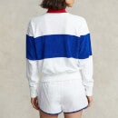 Polo Ralph Lauren Women's Po Hlf Zip-Long Sleeve-Sweatshirt - White Multi - XS