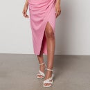 Self-Portrait Women's Stretch Crepe Wrap Midi Dress - Pop Pink - UK 6