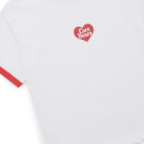 Care Bears Key Logo Women's Cropped Ringer T-Shirt - White Red