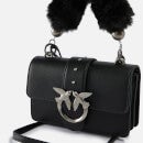 Pinko Love Mini Icon Faux Fur-Trimmed Leather Shoulder Bag